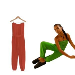 FP BEACH Claire Terry Jumpsuit RARE COLOR Free People Medium M BEACHY LOUNGE